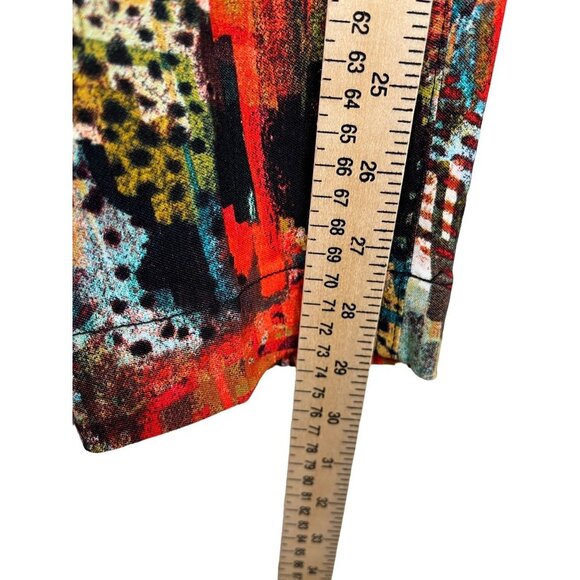 (NWT) Soft Surroundings Straight leg Ankle pants M red watercolor - Picture 7 of 10